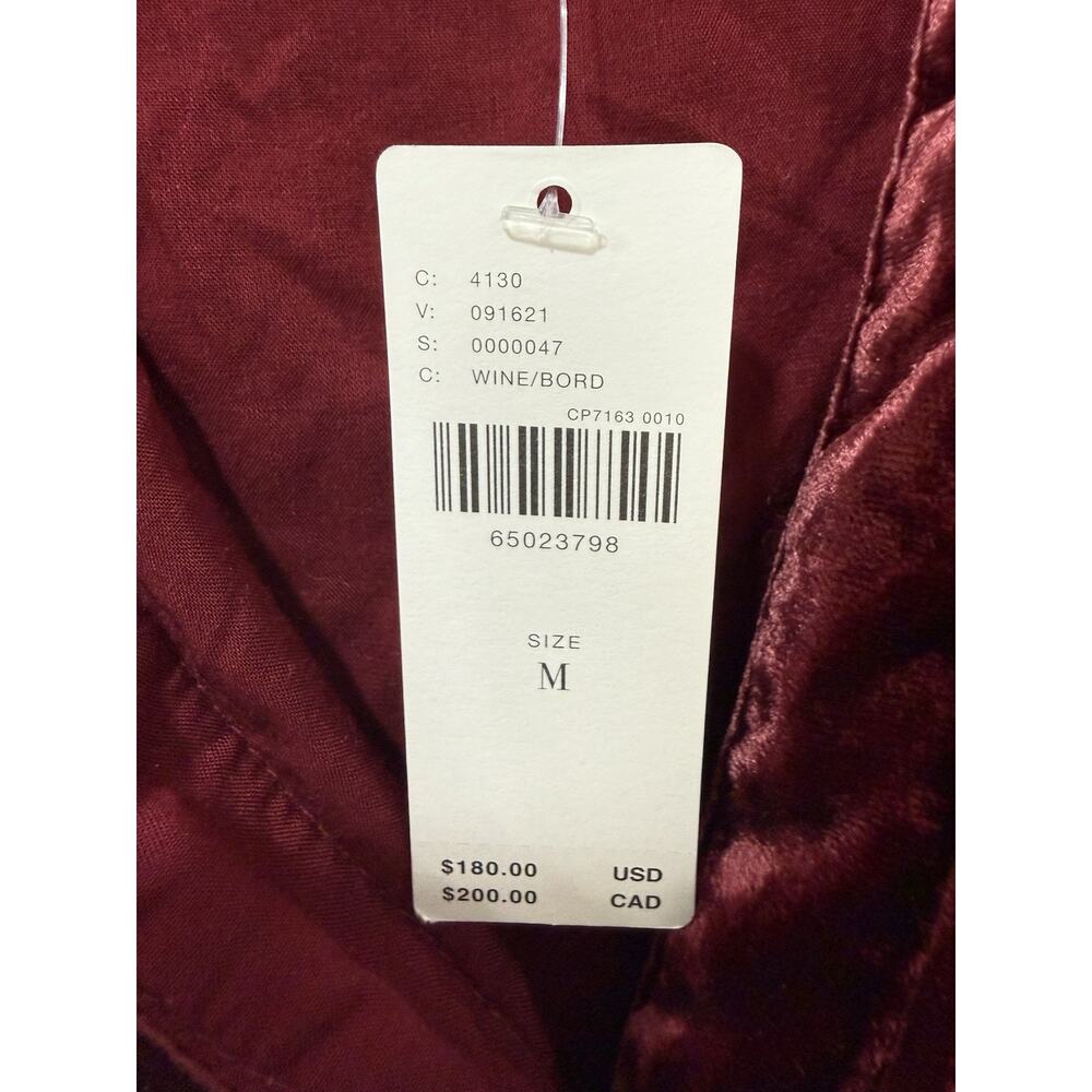 NWT Anthropologie Somerset Maxi Women Dress Velvet Edition Wine Size M - Picture 6 of 10